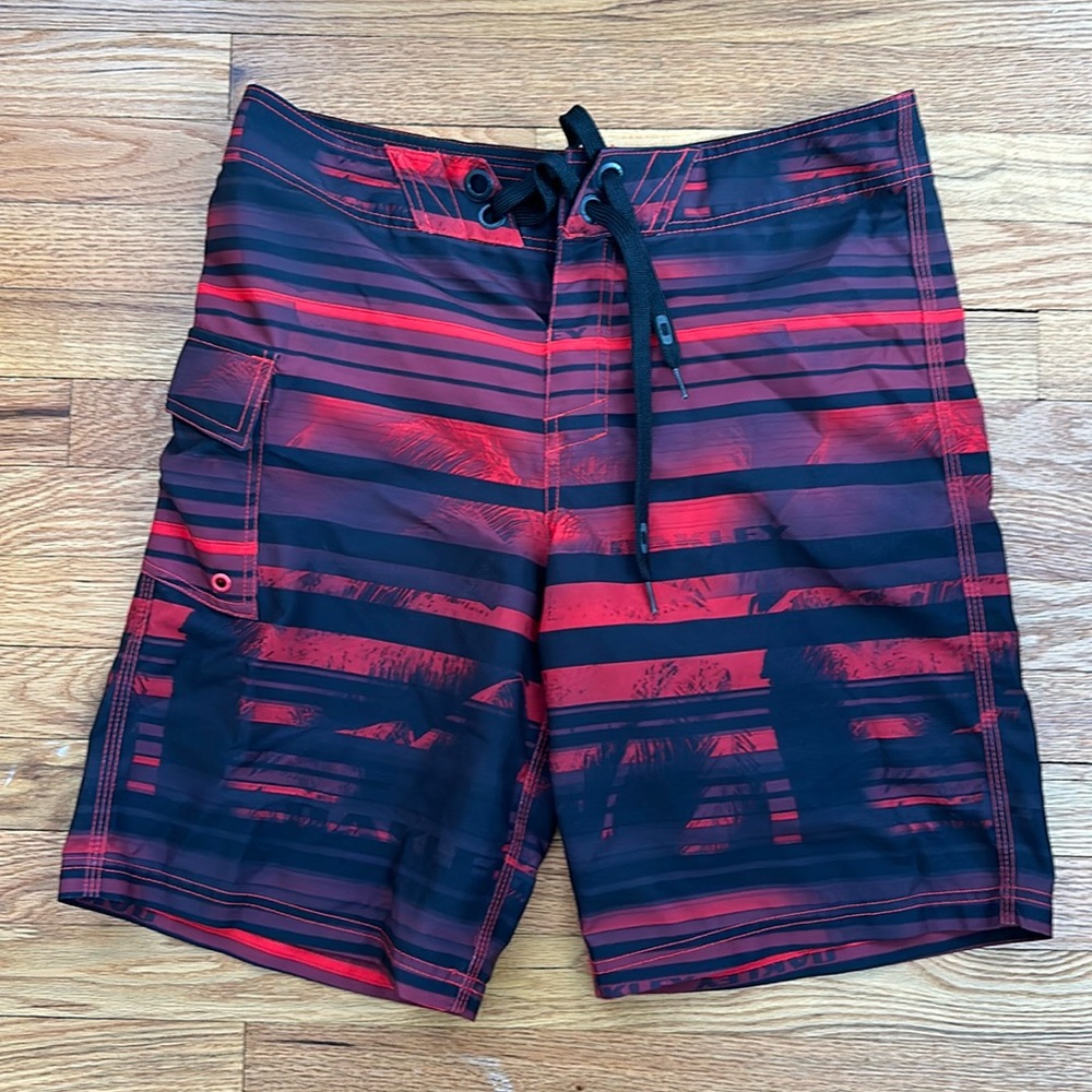 Red and black Oakley bathing suit